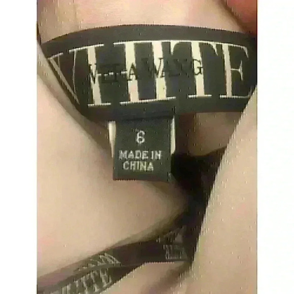 Vera Wang “White” Blush Tan Womens Sz 6 Long Flowing Sleeveless Bridesmaid Dress - Picture 3 of 6